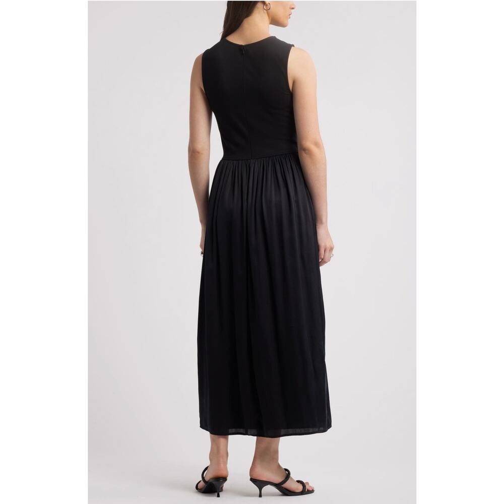 Nordstrom Black Sleeveless Mixed Media Dress - Medium (new) - Picture 2 of 7